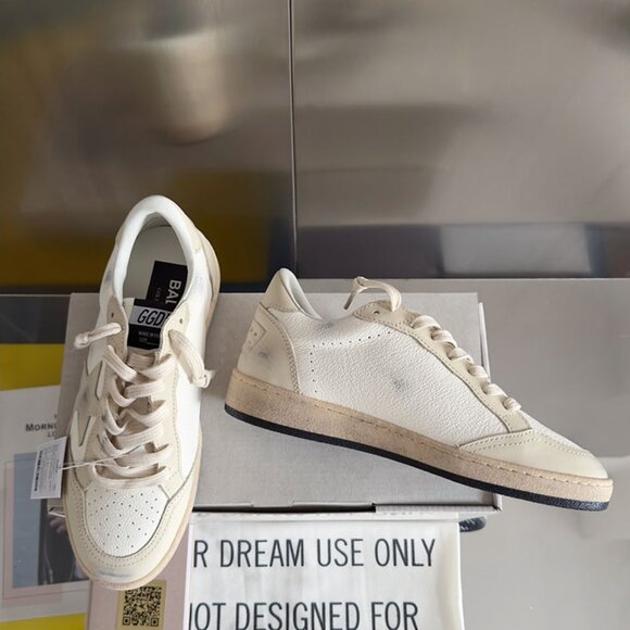 Golden Goose Women's White and Beige Star Dirty Shoes - Picture 3 of 7